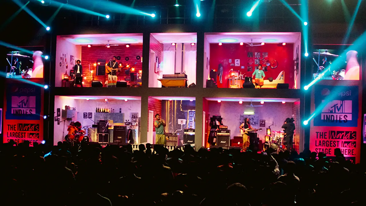 Pepsi MTV Indies channel launch party with the world’s largest indie stage designed as a six-room vertical set