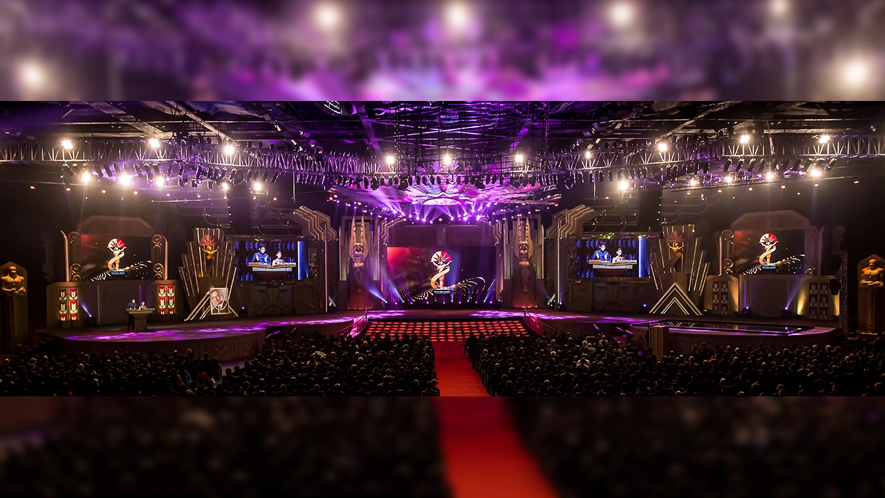 Award show stage at Aditya Birla Group event with grand audience layout