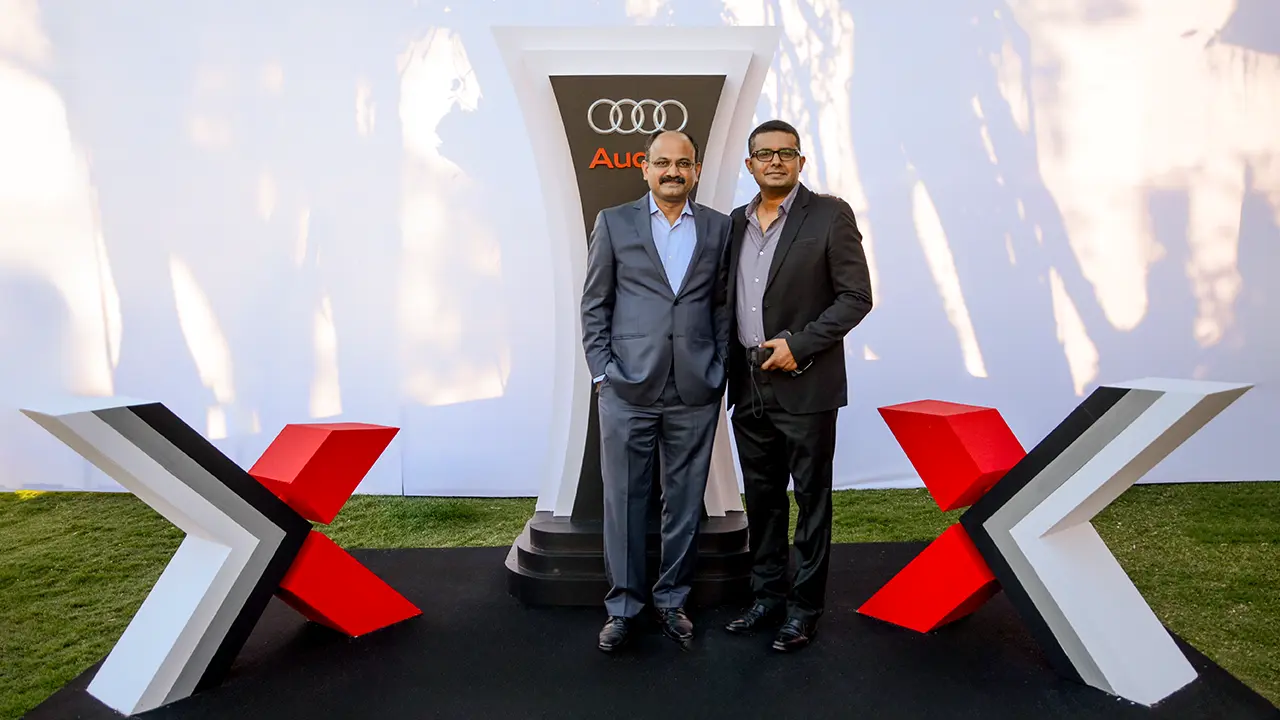 Branded photo op zone with Audi visual language and event-specific design enhancing awards night guest engagement