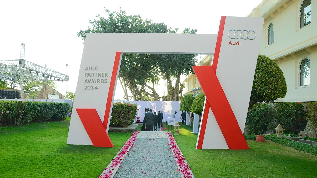 Art directed Audi Partner Awards 2014 entry gate inspired by Audi’s precision design language and brand alignment