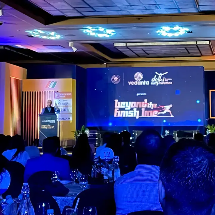 Stage setup of ‘Beyond The Finish Line’ — Procam International’s chat show IP exploring stories behind India’s leading distance running events