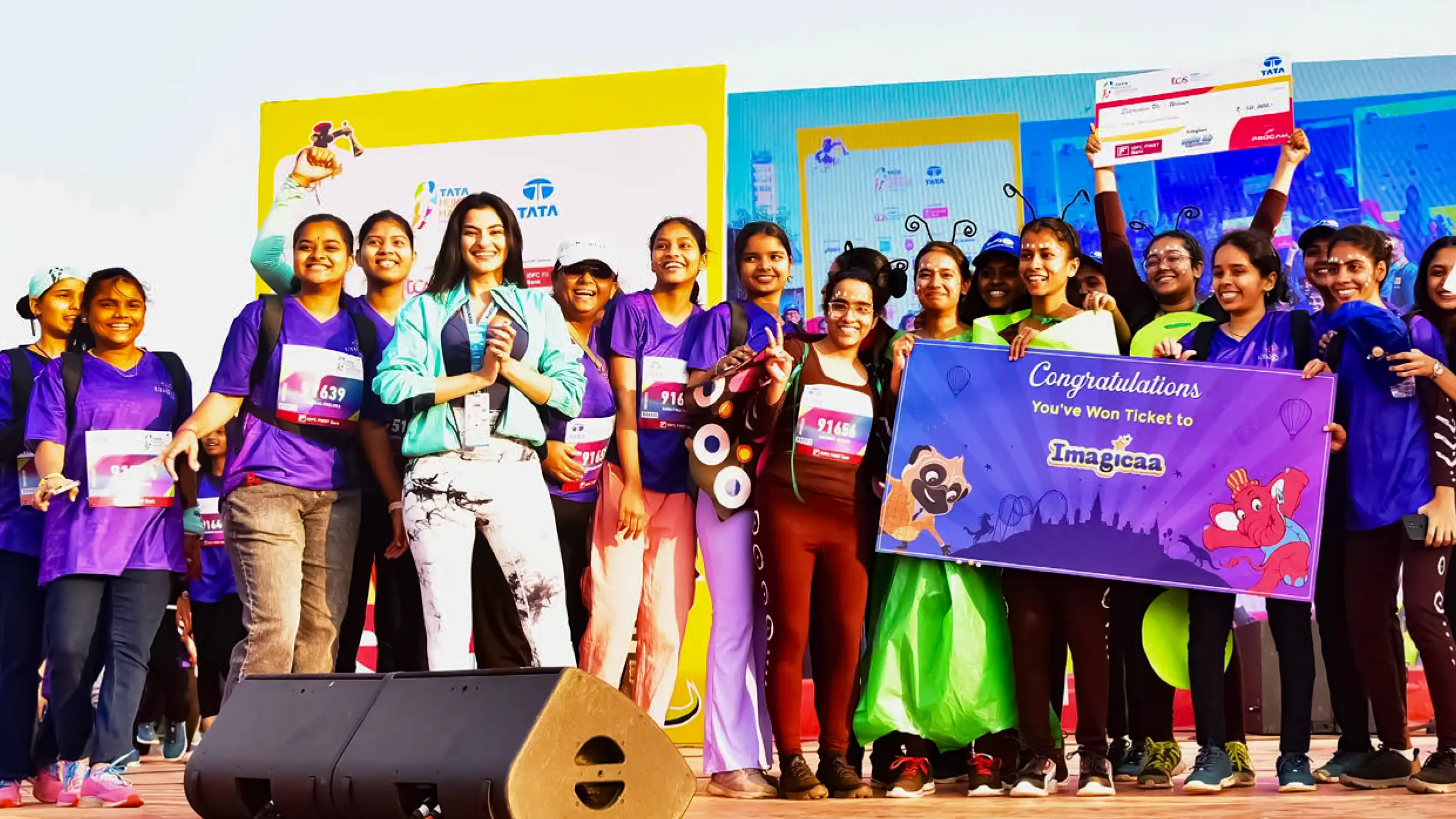 Participants beam with excitement at the TMM Imagicaa presents Run In Costume 2024 event, celebrating creativity, community, and a shared love for running in Mumbai